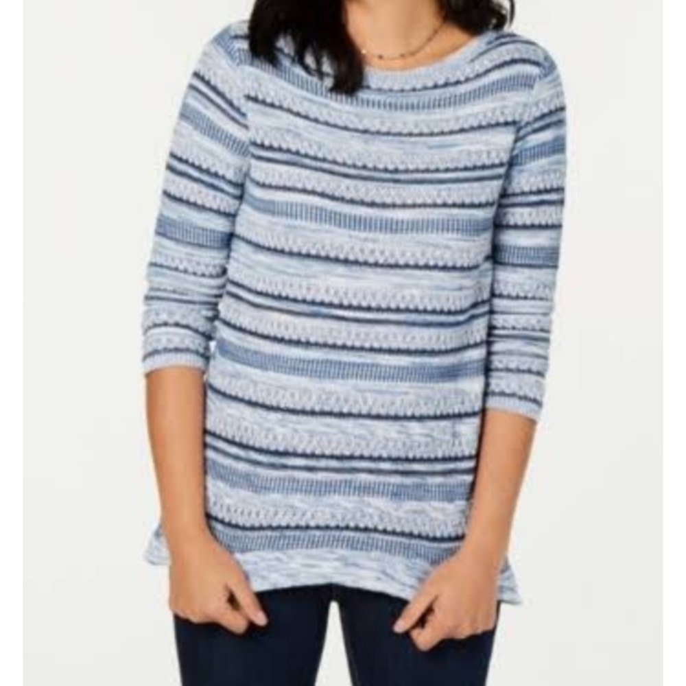 Style and Co. Cardigan Stripe Swaeter